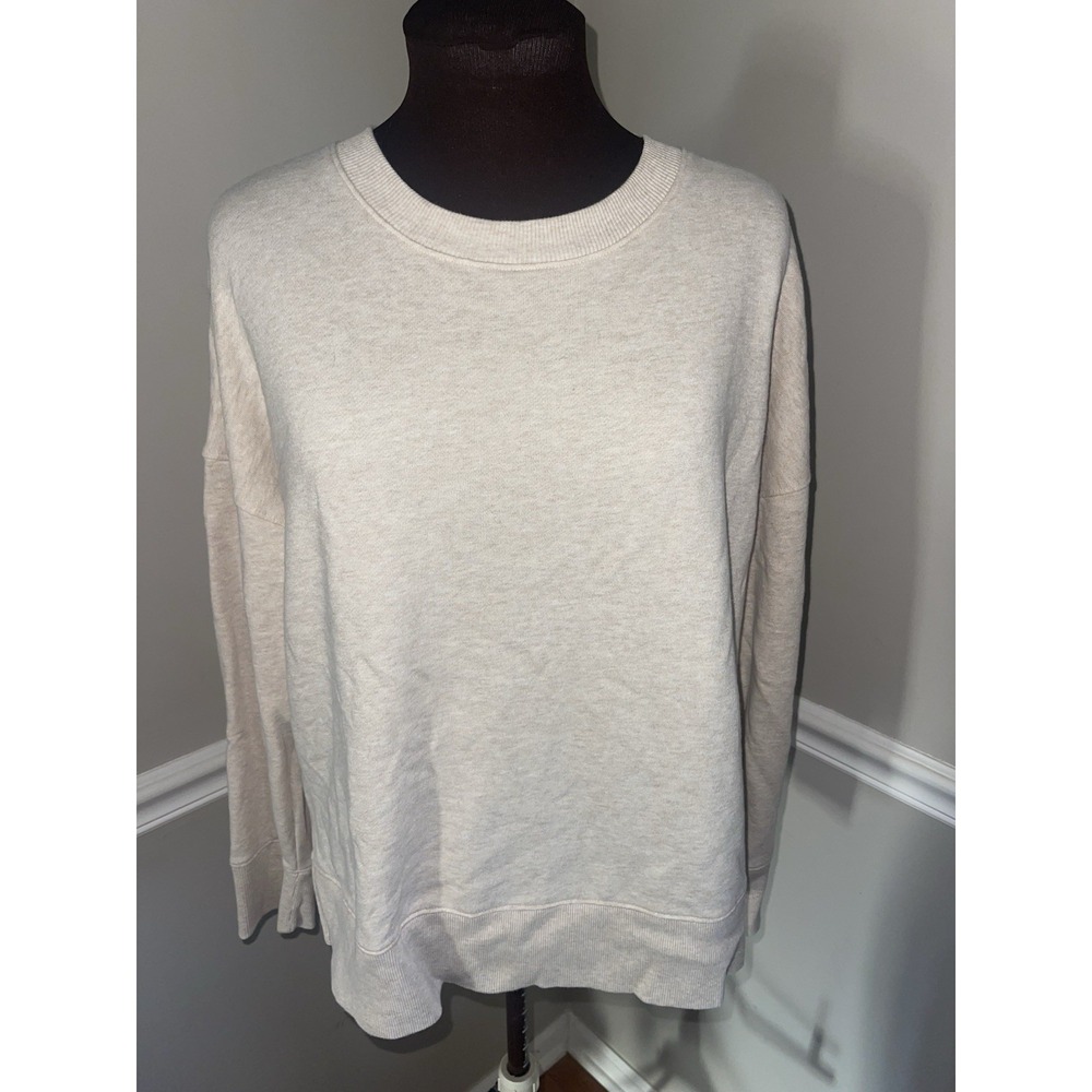 Time & Tru Oversized Sweatshirt Oatmeal Color Womens L